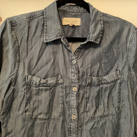 Articles of Society Tencel Denim Chambray Button - Picture 4 of 9